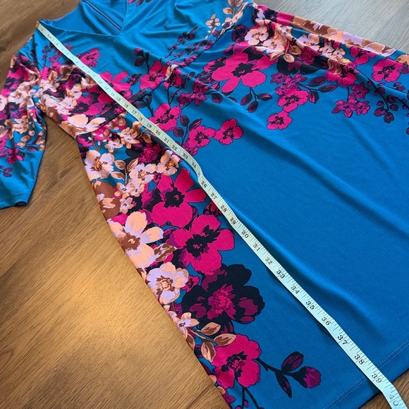 London Times Women's 10 3/4 Sleeve Dress - Picture 6 of 12